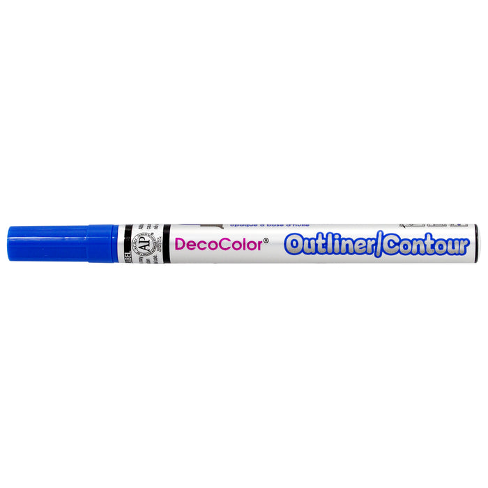 Decocolor outliner marker blue with cap on