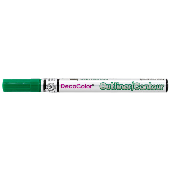 Decocolor outliner marker green with cap on