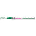 Decocolor outliner marker green with cap off and a color squiggle at the tip. The color shows a green outline on the silver squiggle.