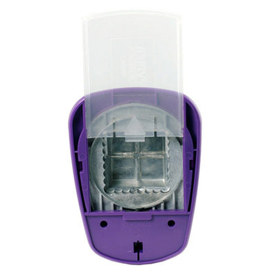 the bottom view of the CLEVER LEVER GIGA CRAFT PUNCH showing a slide out plastic piece that makes it easier to remove punched out shapes. 