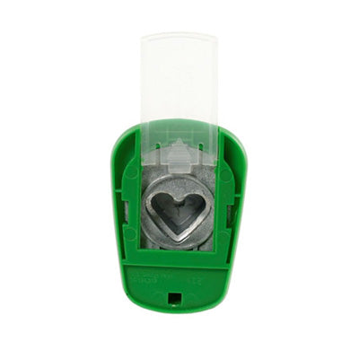 the bottom view of the CLEVER LEVER JUMBO CRAFT PUNCH showing a slide out plastic piece that makes it easier to remove punched out shapes. 