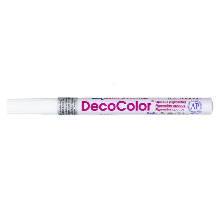 Decocolor Retro fine tip marker white with cap on