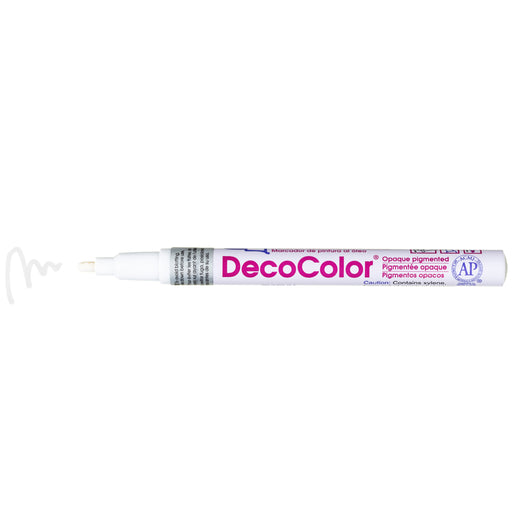 DECOCOLOR® PAINT MARKER FINE white with color squiggle at the tip