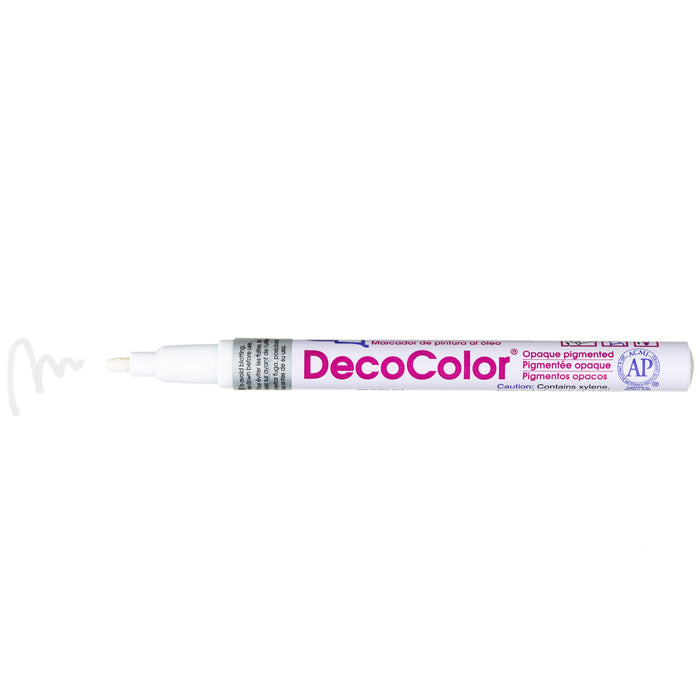 DECOCOLOR® PAINT MARKER FINE white with color squiggle at the tip