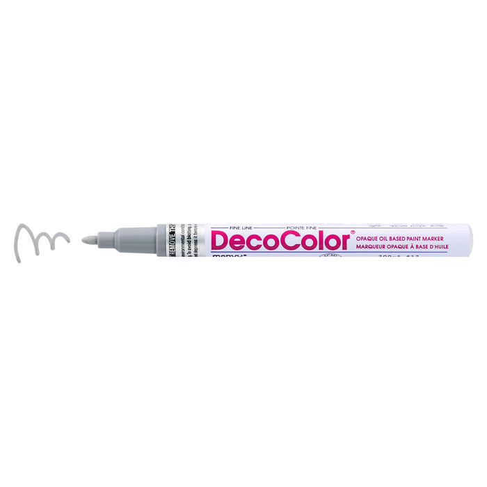 DECOCOLOR® PAINT MARKER FINE grey with color squiggle at the tip