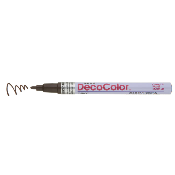 DECOCOLOR® PAINT MARKER FINE dark brown with color squiggle at the tip