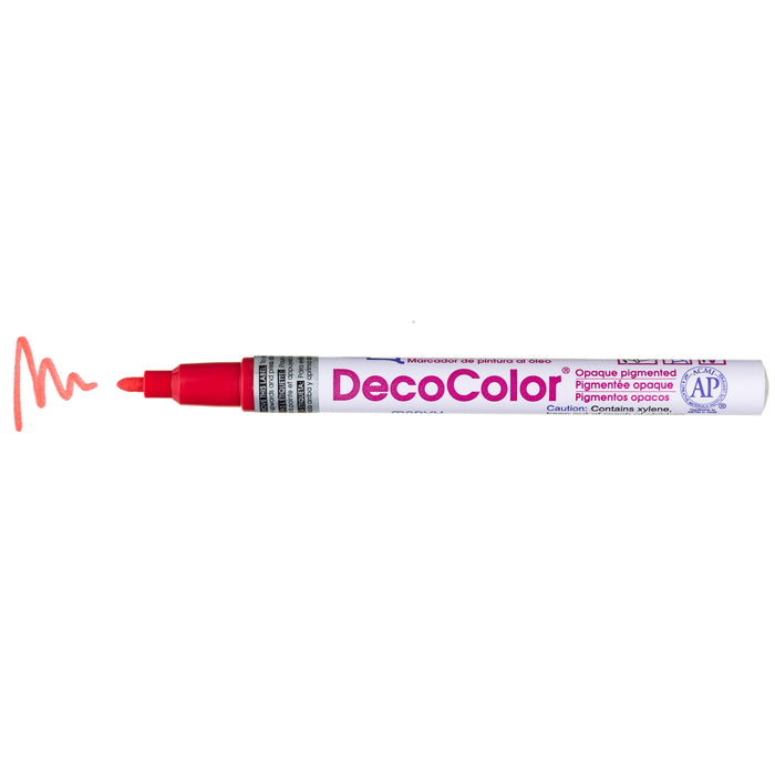 DECOCOLOR® PAINT MARKER FINE red with color squiggle at the tip
