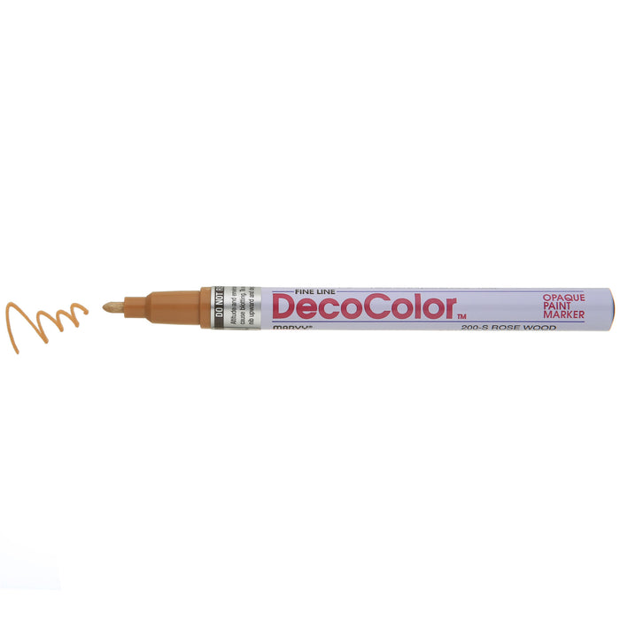 DECOCOLOR® PAINT MARKER FINE rose wood with color squiggle at the tip
