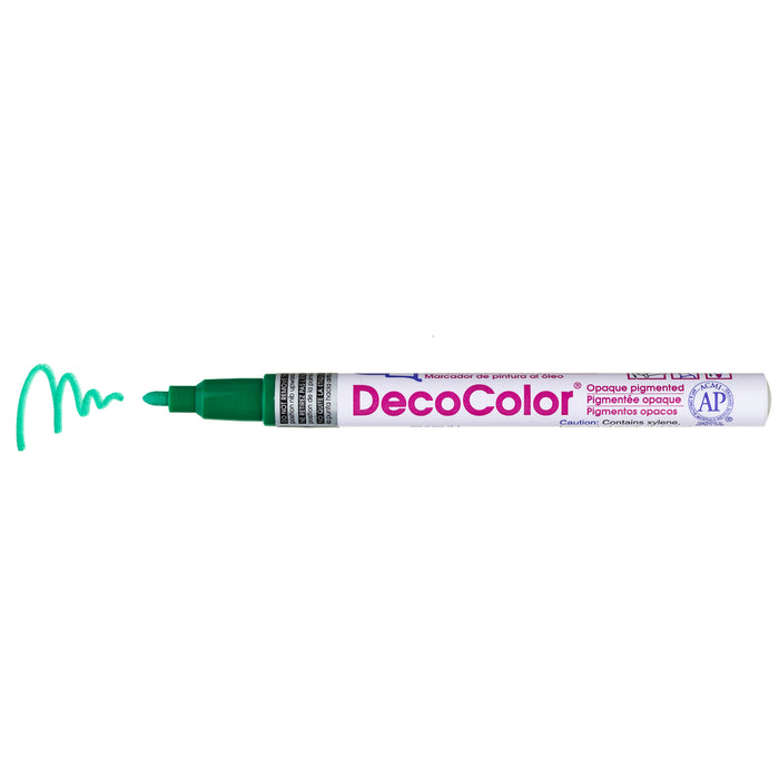 DECOCOLOR® PAINT MARKER FINE green with color squiggle at the tip