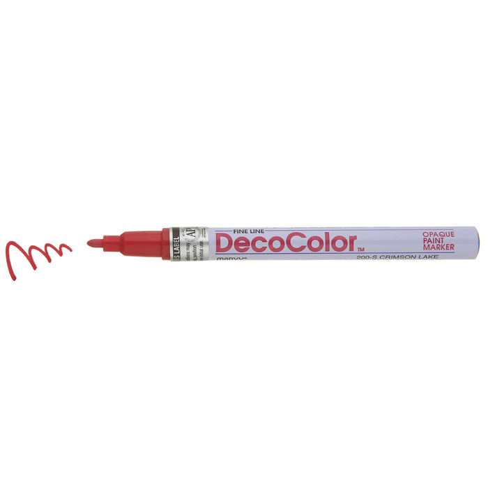 DECOCOLOR® PAINT MARKER FINE crimson lake with color squiggle at the tip
