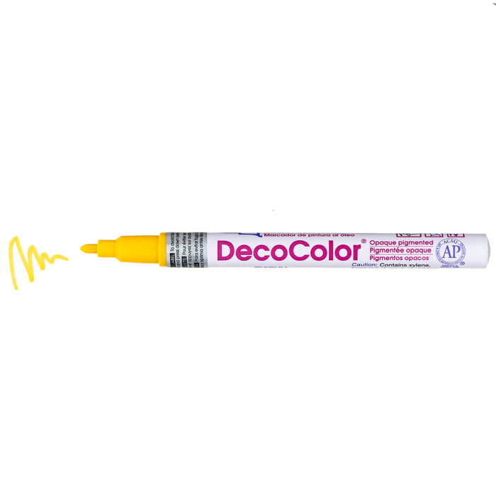 DECOCOLOR® PAINT MARKER FINE yellow with color squiggle at the tip