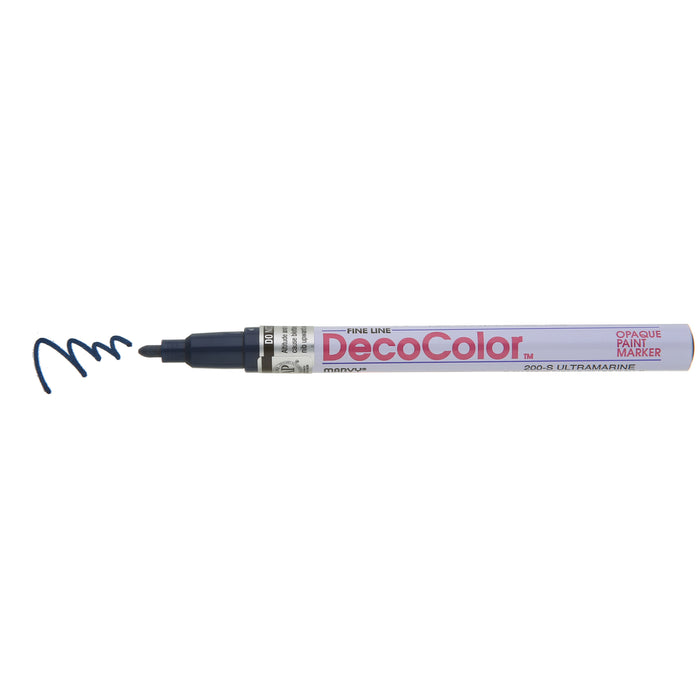 DECOCOLOR® PAINT MARKER FINE ultramarine with color squiggle at the tip