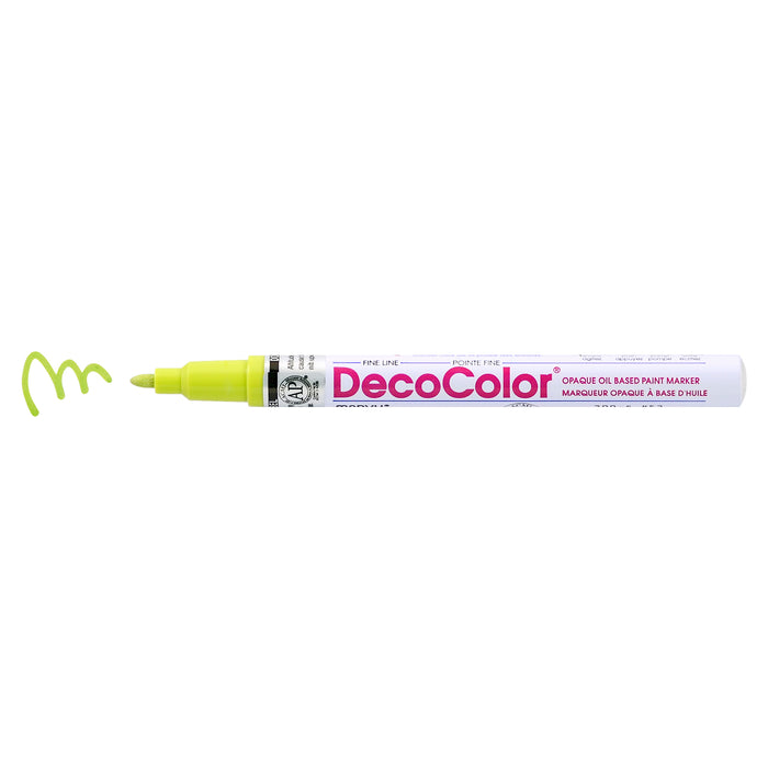 DECOCOLOR® PAINT MARKER FINE lime green with color squiggle at the tip