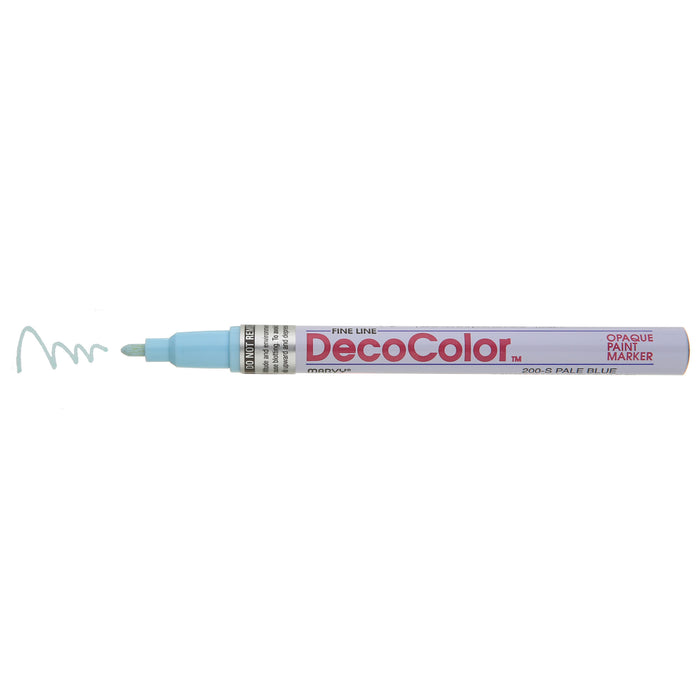 DECOCOLOR® PAINT MARKER FINE pale blue with color squiggle at the tip