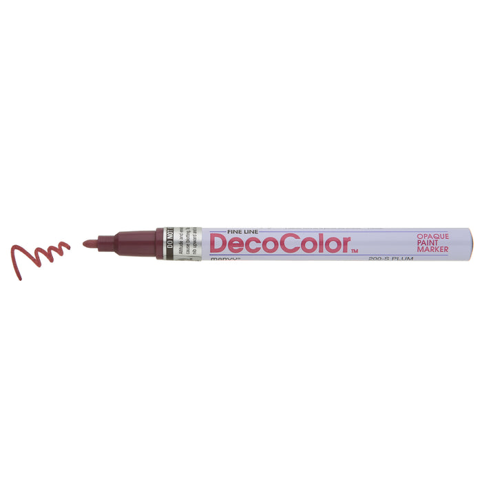 DECOCOLOR® PAINT MARKER FINE plum with color squiggle at the tip