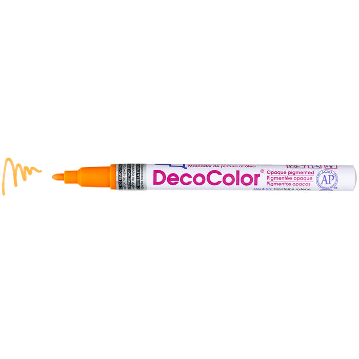 DECOCOLOR® PAINT MARKER FINE orange with color squiggle at the tip