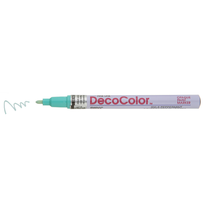 DECOCOLOR® PAINT MARKER FINE peppermint with color squiggle at the tip