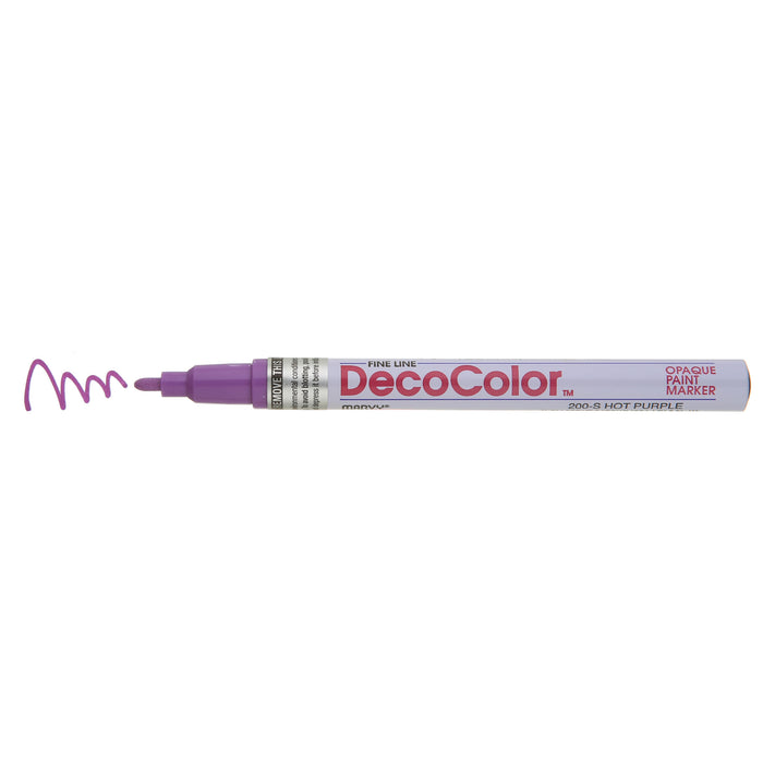 DECOCOLOR® PAINT MARKER FINE hot purple with color squiggle at the tip