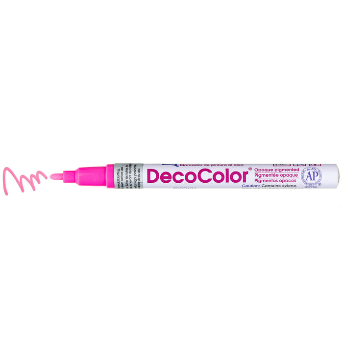 DECOCOLOR® PAINT MARKER FINE pink with color squiggle at the tip