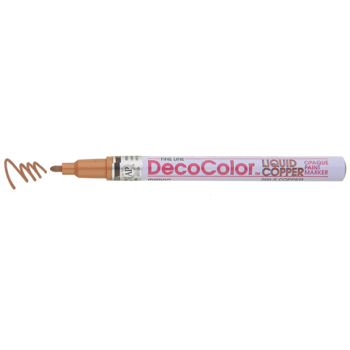 DECOCOLOR® PAINT MARKER FINE copper with color squiggle at the tip