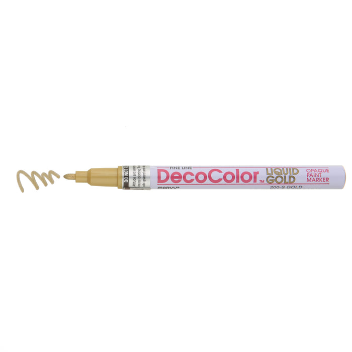 DECOCOLOR® PAINT MARKER FINE gold with color squiggle at the tip