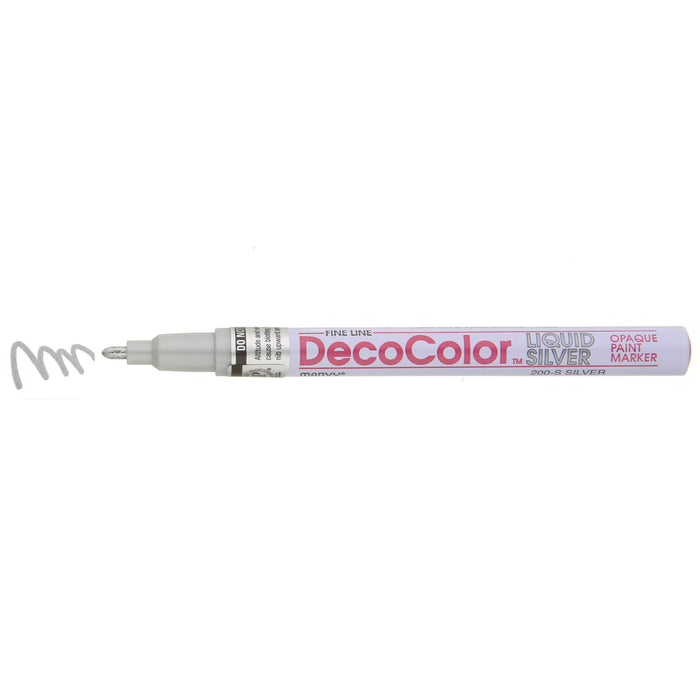 DECOCOLOR® PAINT MARKER FINE silver with color squiggle at the tip