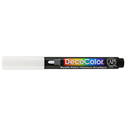 Decocolor acrylic fine point tip marker white with cap on