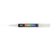 Decocolor Acrylic fine tip white with cap off and color squiggle at tip