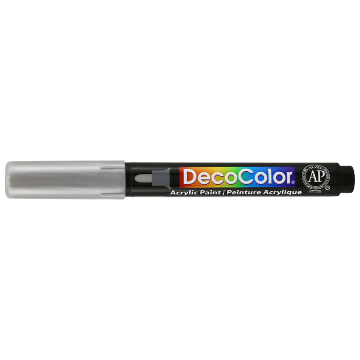 Decocolor Acrylic fine tip silver with cap on