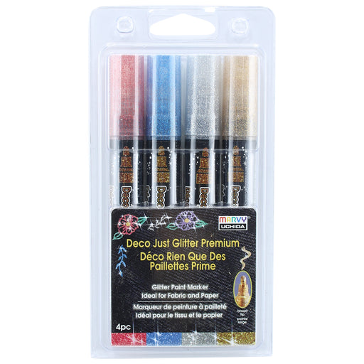 Deco Just Glitter Premium four piece set with glitter red, glitter blue, glitter silver and glitter gold