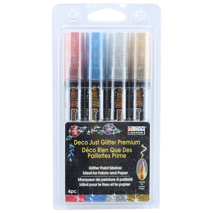 Deco Just Glitter Premium four piece set with glitter red, glitter blue, glitter silver and glitter gold