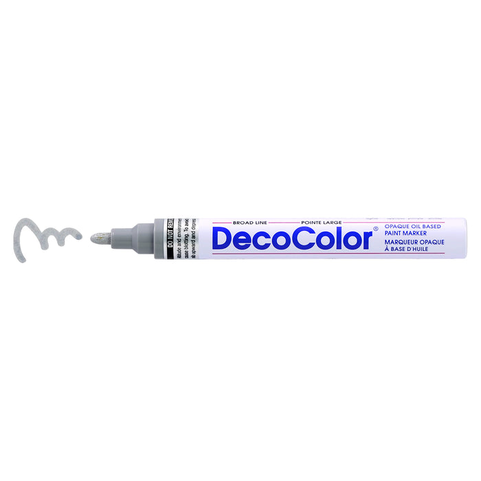 DECOCOLOR® PAINT MARKER BROAD grey with color squiggle at the tip