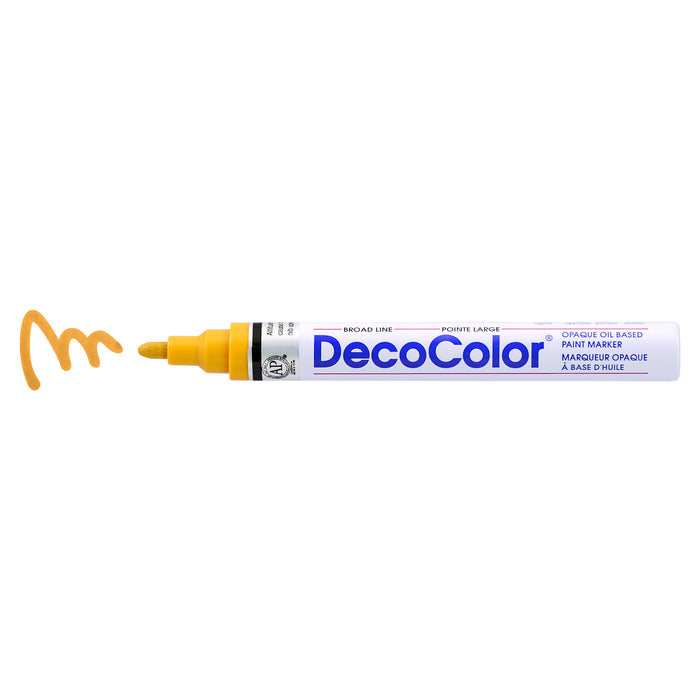DECOCOLOR® PAINT MARKER BROAD mustard with color squiggle at the tip