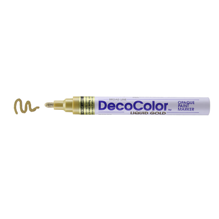 DECOCOLOR® PAINT MARKER BROAD gold with color squiggle at the tip