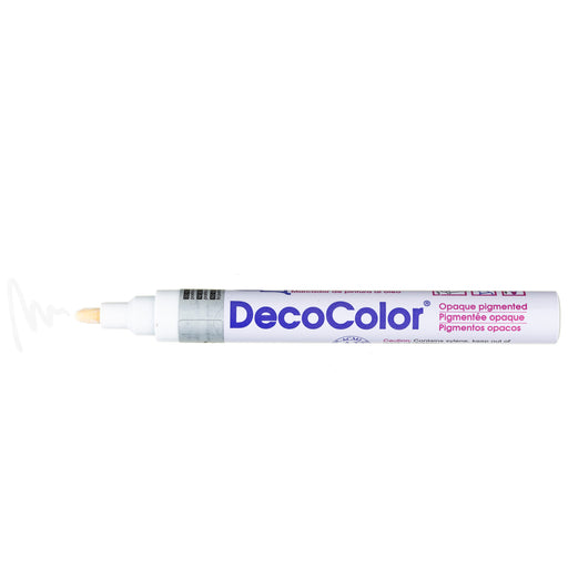 DECOCOLOR® PAINT MARKER BROAD white with color squiggle at the tip