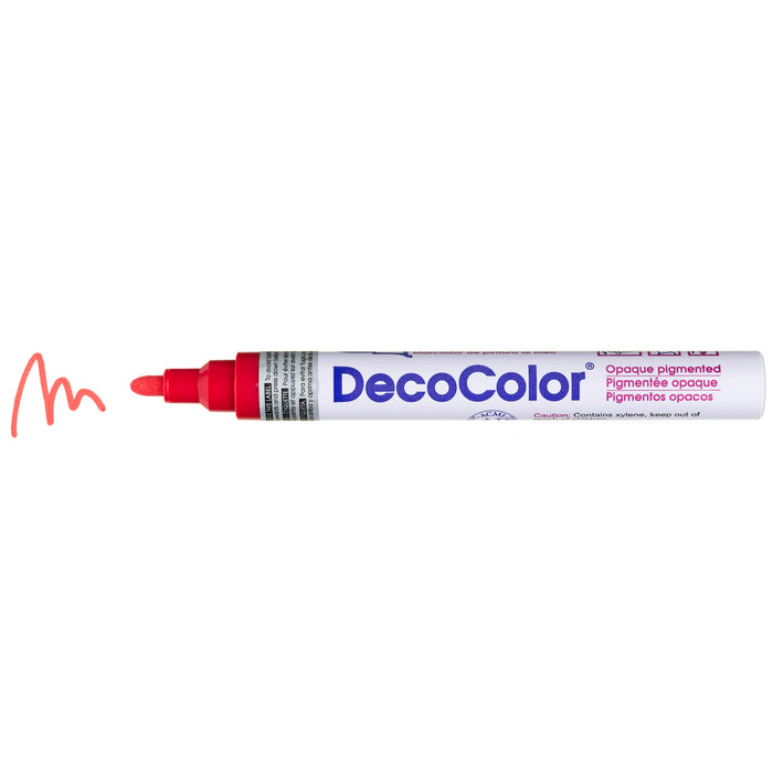 DECOCOLOR® PAINT MARKER BROAD red with color squiggle at the tip