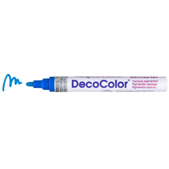 DECOCOLOR® PAINT MARKER BROAD blue with color squiggle at the tip