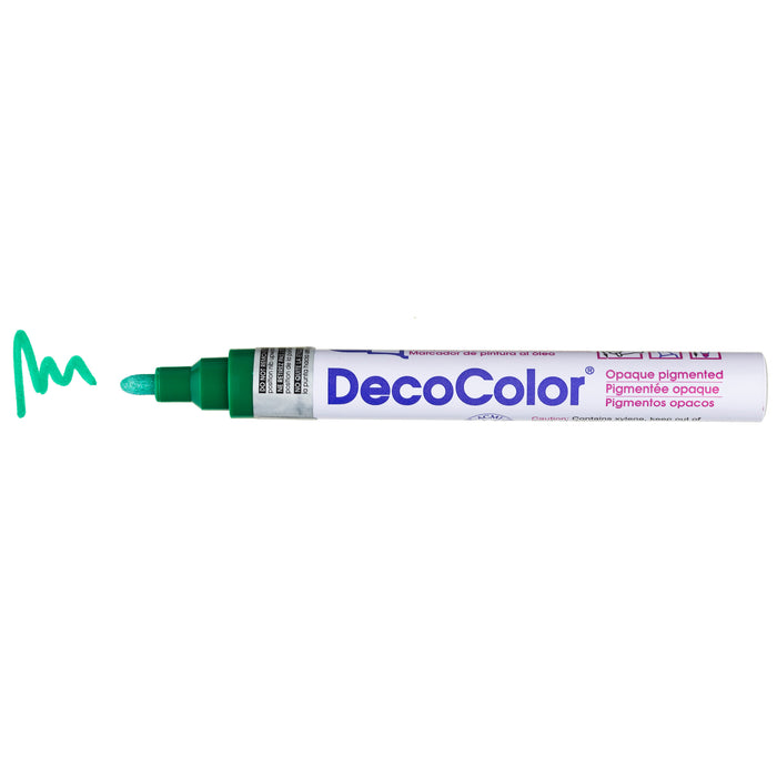 DECOCOLOR® PAINT MARKER BROAD green with color squiggle at the tip