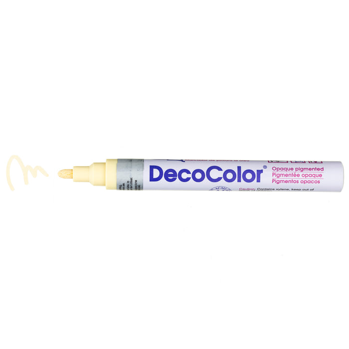 DECOCOLOR® PAINT MARKER BROAD cream yellow with color squiggle at the tip