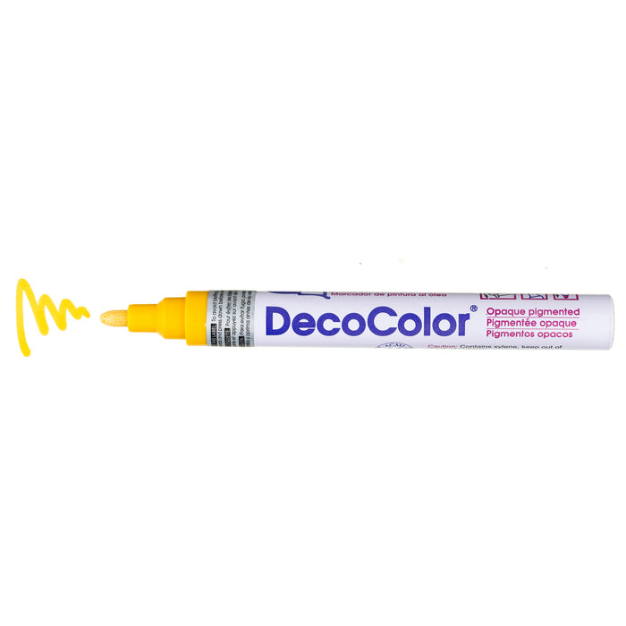 DECOCOLOR® PAINT MARKER BROAD yellow with color squiggle at the tip