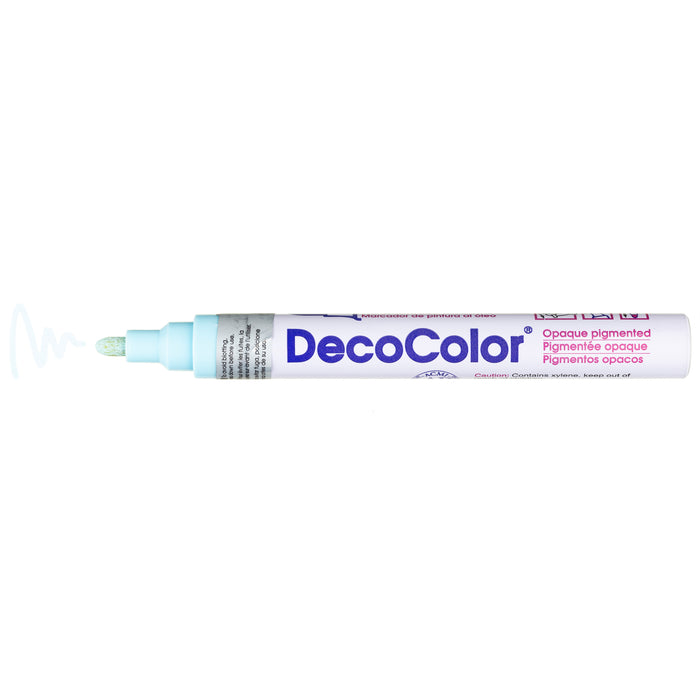 DECOCOLOR® PAINT MARKER BROAD pale blue with color squiggle at the tip