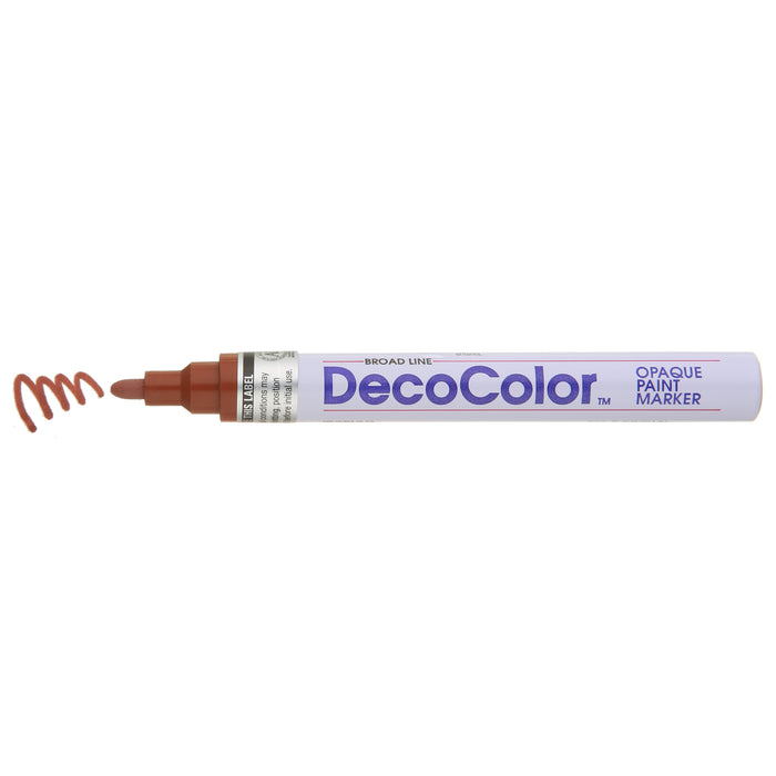 DECOCOLOR® PAINT MARKER BROAD brown with color squiggle at the tip