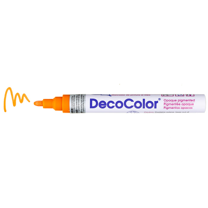 DECOCOLOR® PAINT MARKER BROAD orange with color squiggle at the tip