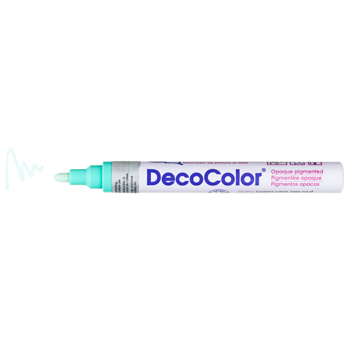 DECOCOLOR® PAINT MARKER BROAD peppermint with color squiggle at the tip