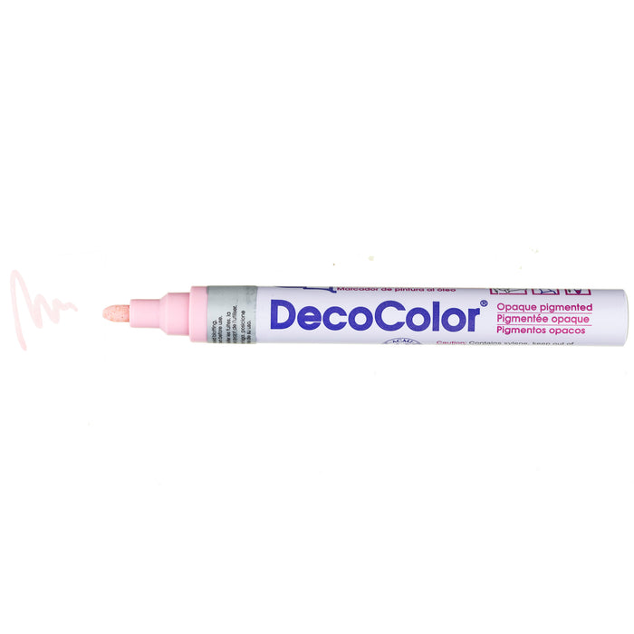 DECOCOLOR® PAINT MARKER BROAD blush pink with color squiggle at the tip