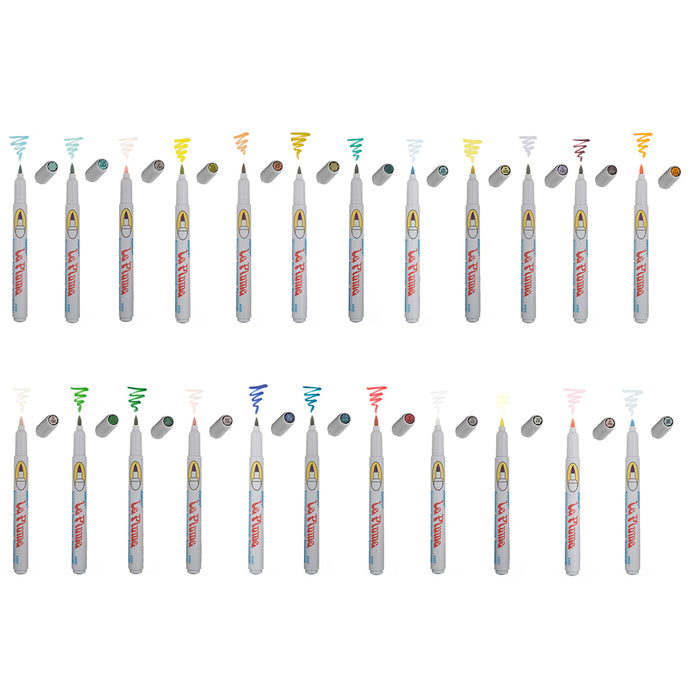 Le plume permanent blending set markers with cap off and a color squiggle at the tips