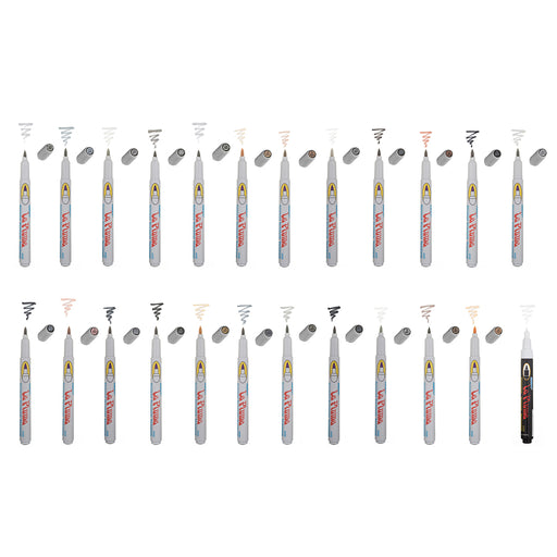 Le plume permanent grey set markers with cap off showing color squiggle at the tip