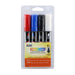 Decocolor acrylic basic marker set with red, blue, black and white