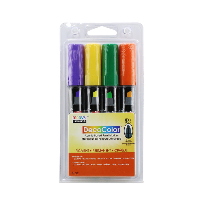 Decocolor acrylic festive set with violet, yellow, green and orange