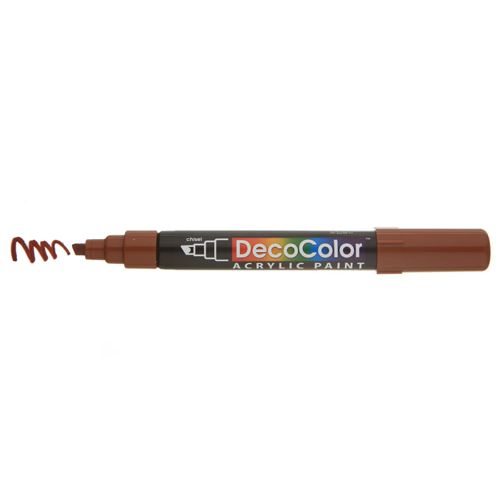 DECOCOLOR ACRYLIC brown with cap off showing color squiggle at the tip.